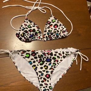 Rainbow cheetah bikini